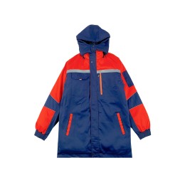 Designed men's mid-length orange and navy work clothes. Customized winter cotton industrial uniforms. Auto repair shop customization. Cold-proof warehouse. Polyester fiber 80%, cotton 20%. Warm hooded work clothes. Elastic threaded cuffs. Multi-pocket des Designed men's mid-length orange and navy work clothes. Customized winter cotton industrial uniforms. Auto repair shop customization. Cold-proof warehouse. Polyester fiber 80%, cotton 20%. Warm hooded work clothes. Elastic threaded cuffs. Multi-pocket des